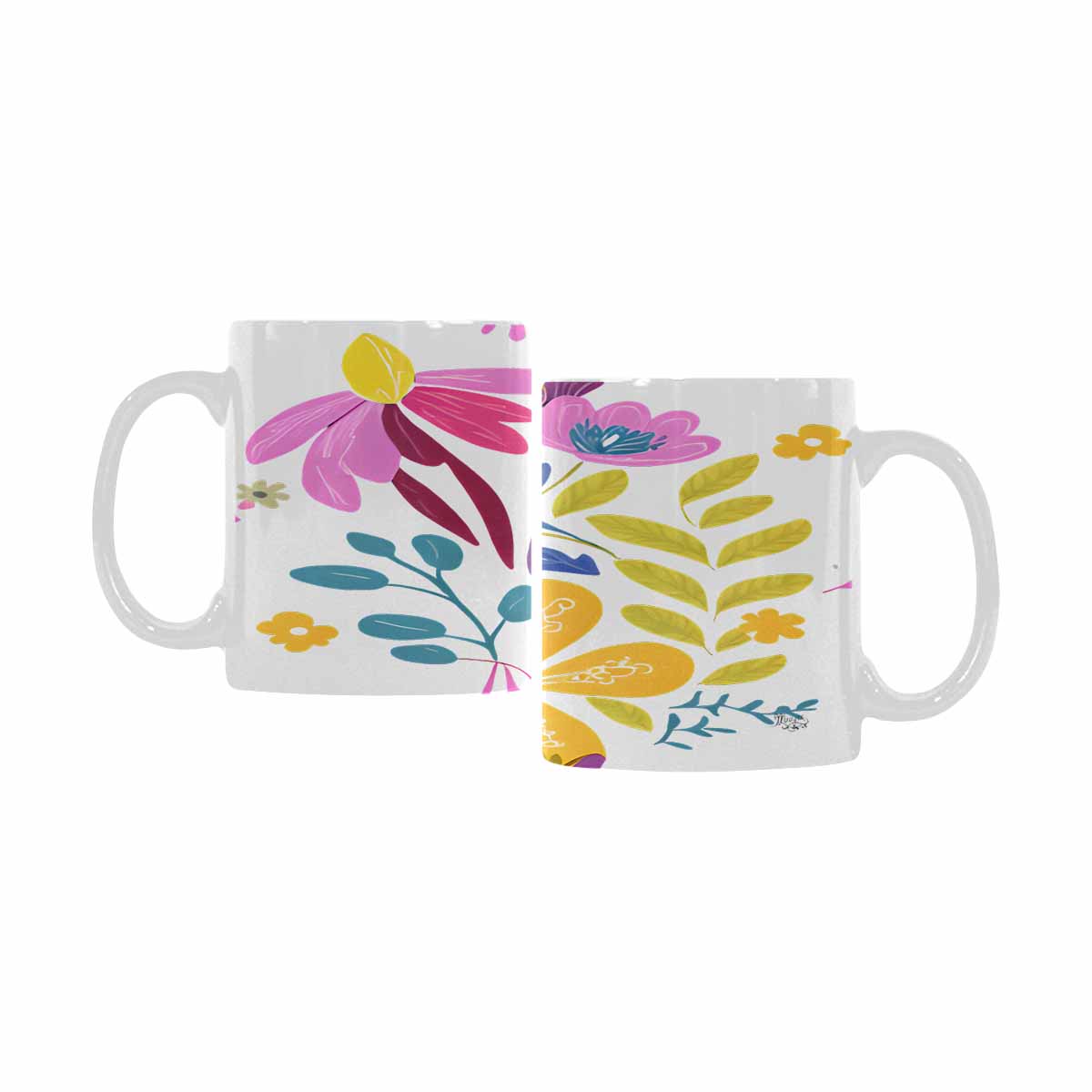 Quality Mug, coffee mug, tea cup, Bright florals, Set 2, design 56