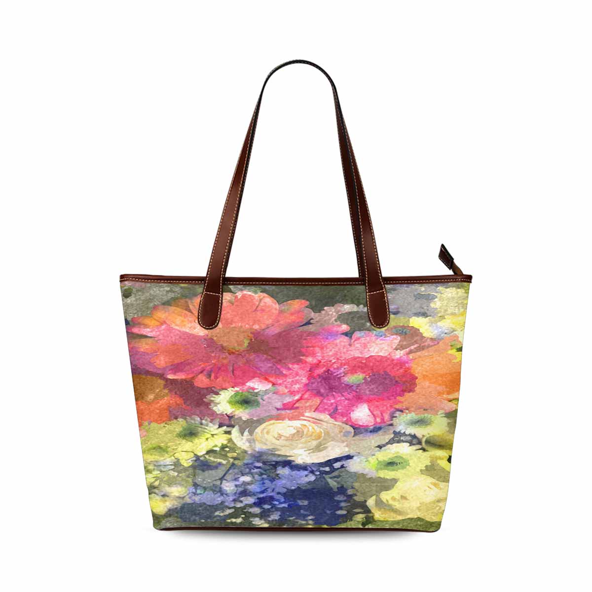 Classic Fabric handbag, watercolor floral, design 17