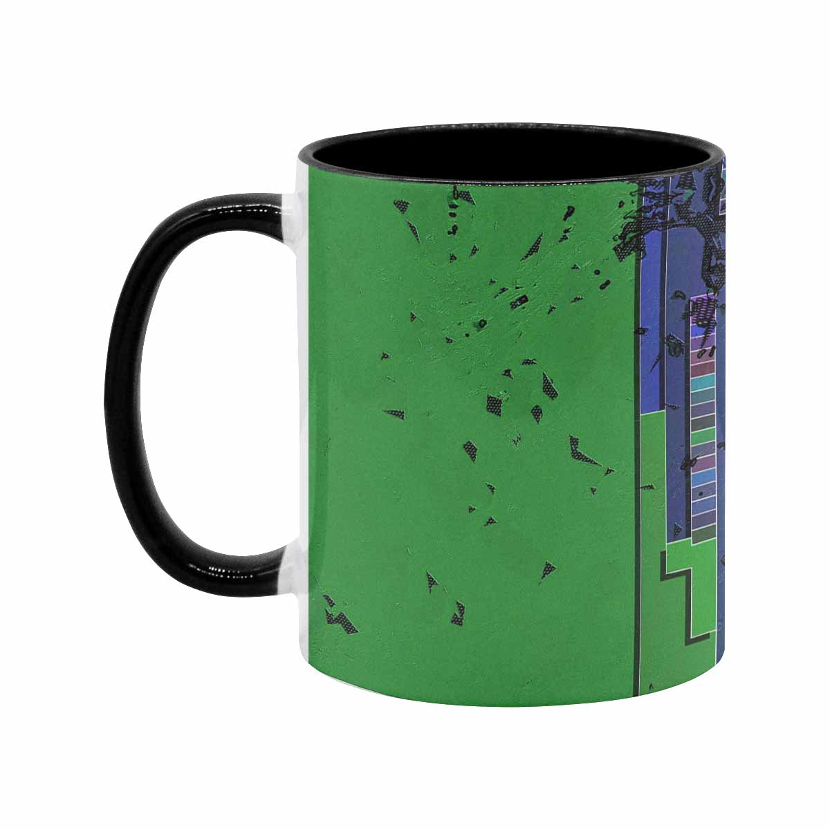 Coffee Mug, tea cup, black core, abstract, design 41
