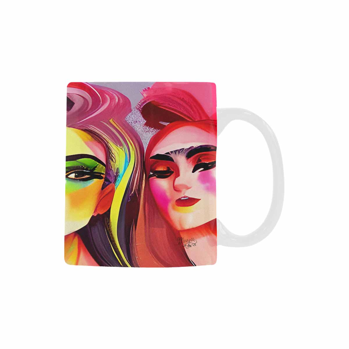 Coffee Mug, tea cup,caucasian Face, design 3