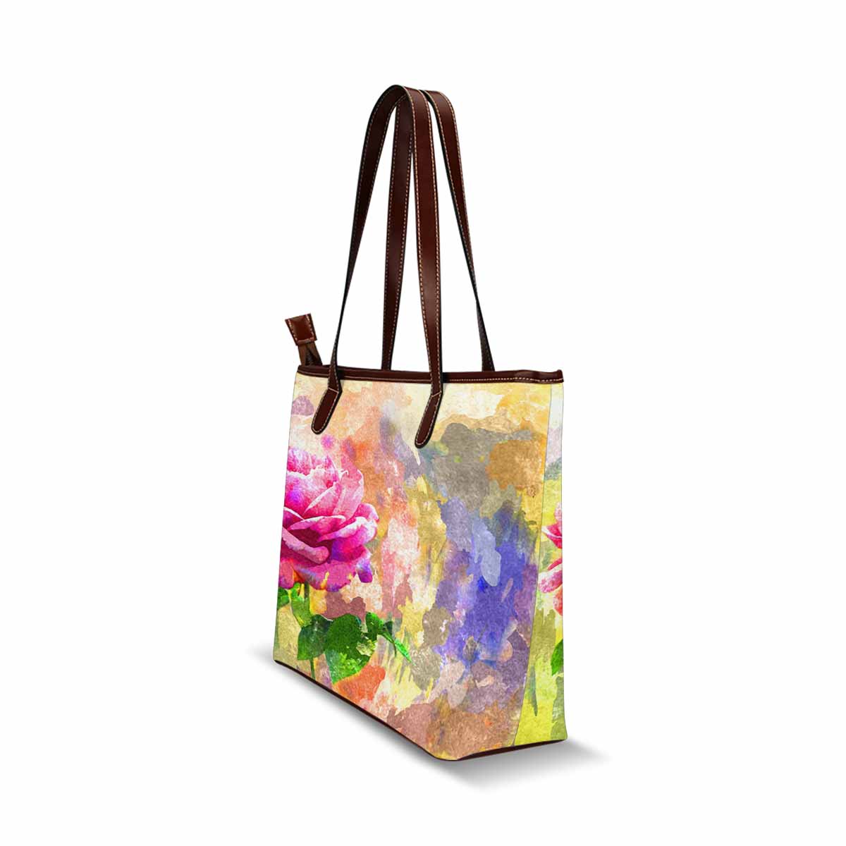 Classic Fabric handbag, watercolor floral, design 186