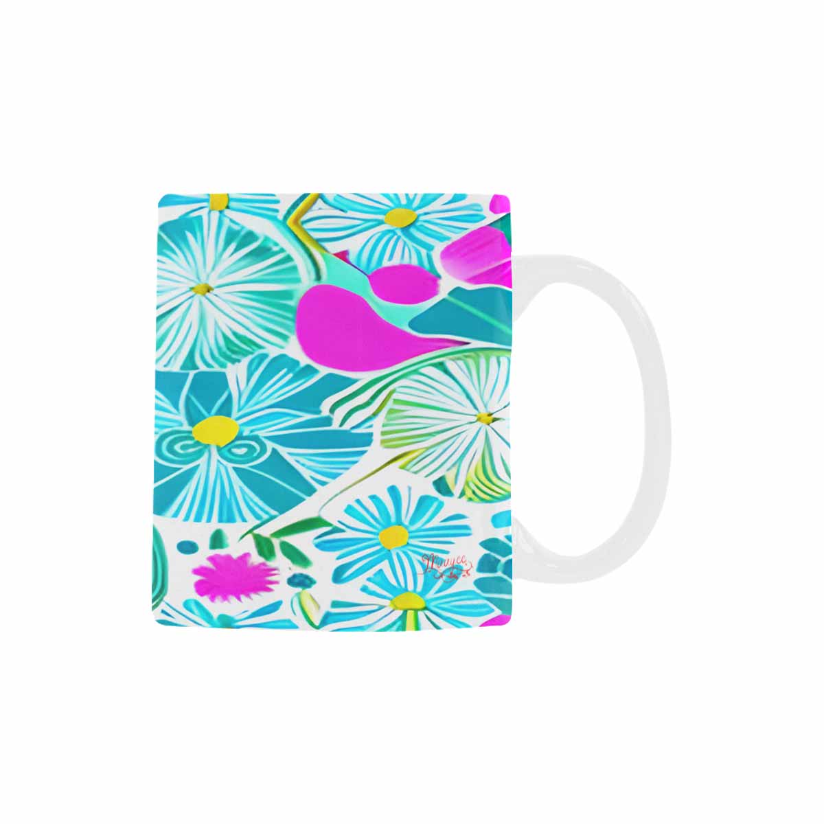 USA made Quality Mug, coffee mug, tea cup, Bright florals, Set 1, Design 131