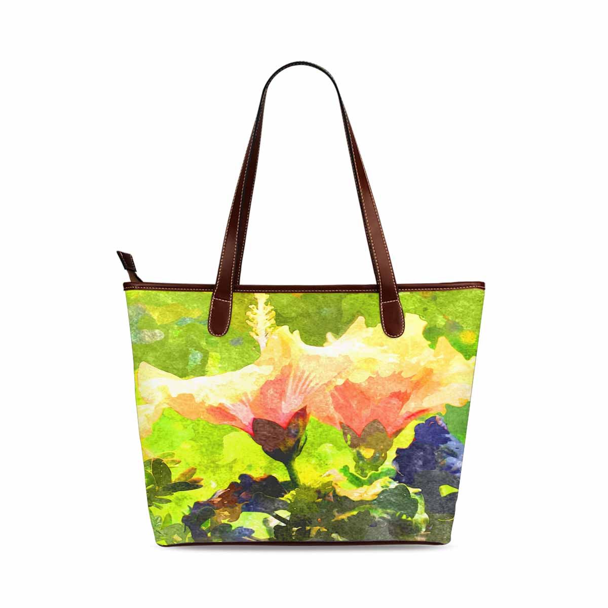 Classic Fabric handbag, watercolor floral, design 122