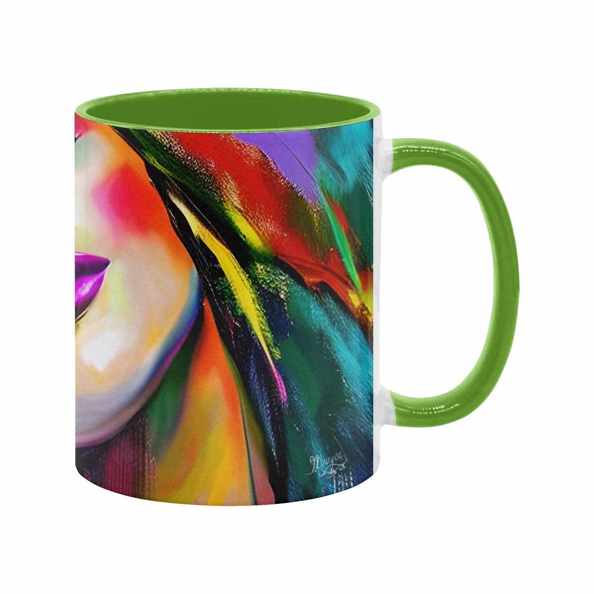 Color Coffee Mug, tea cup, caucasian Face, design 24