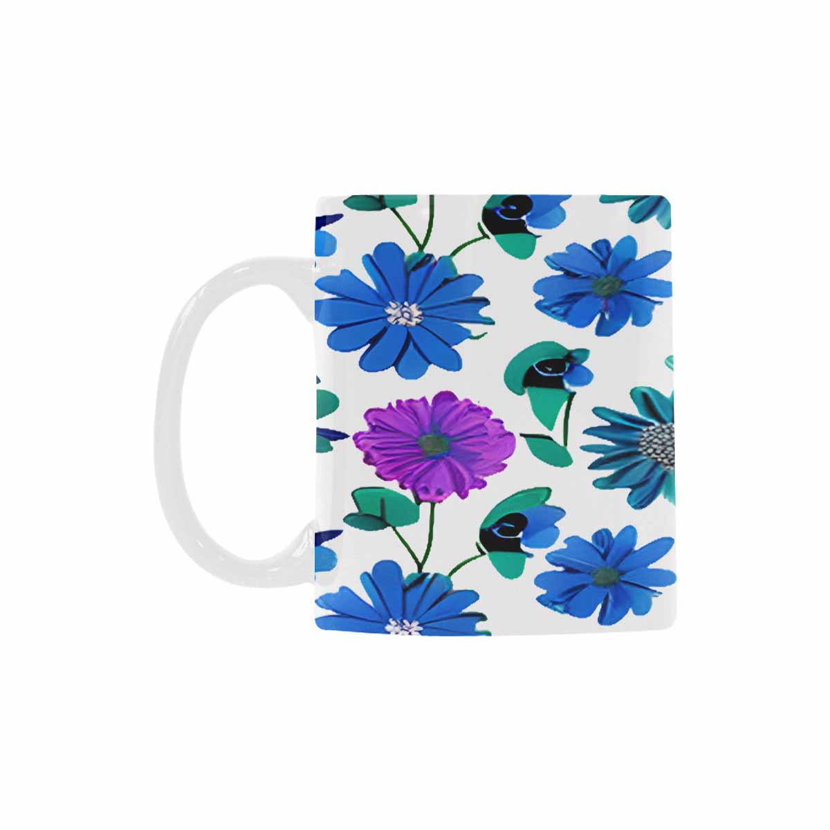 USA made Quality Mug, coffee mug, tea cup, Bright florals, Set 1A, Design 157