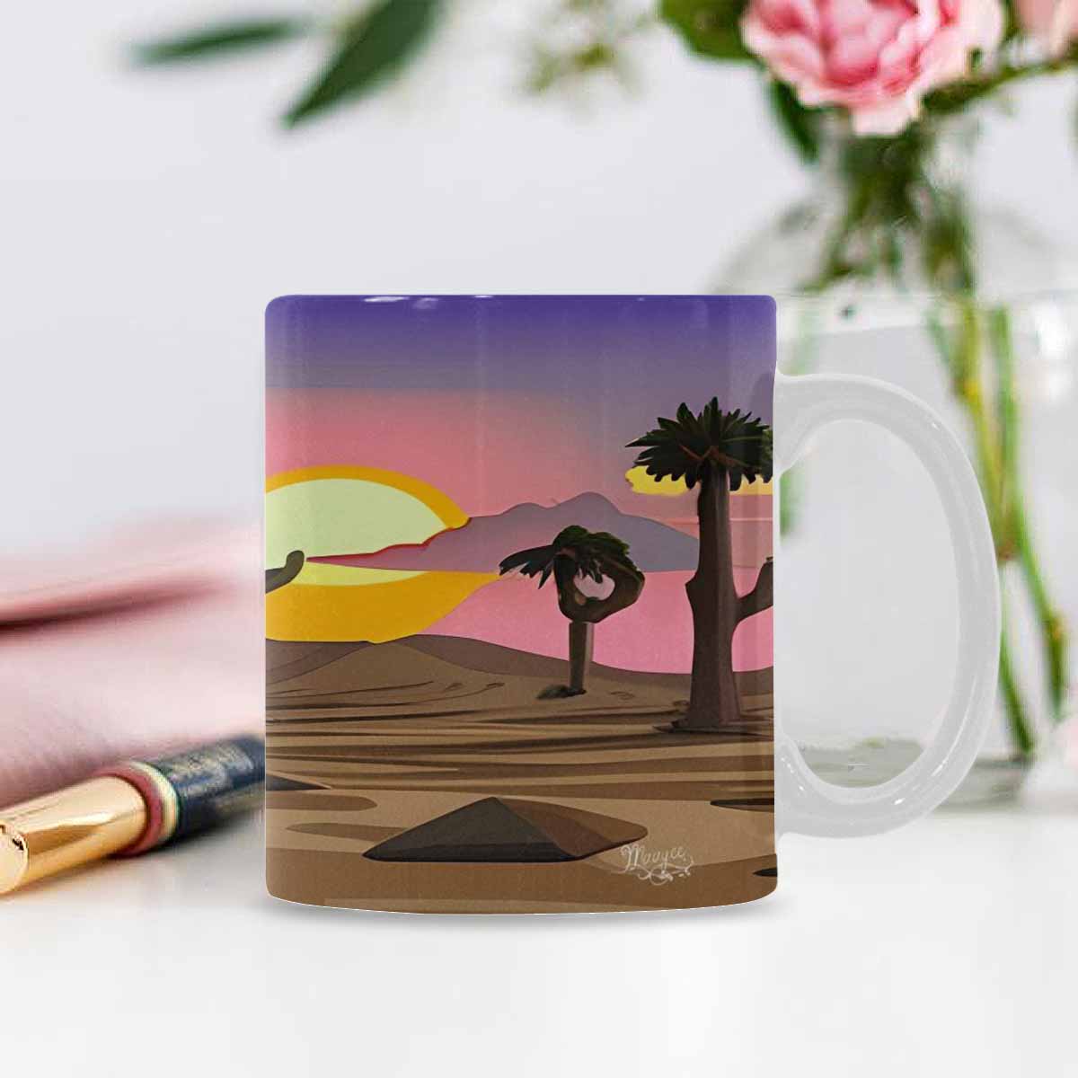 Coffee Mug, tea cup, desert scene, design 40