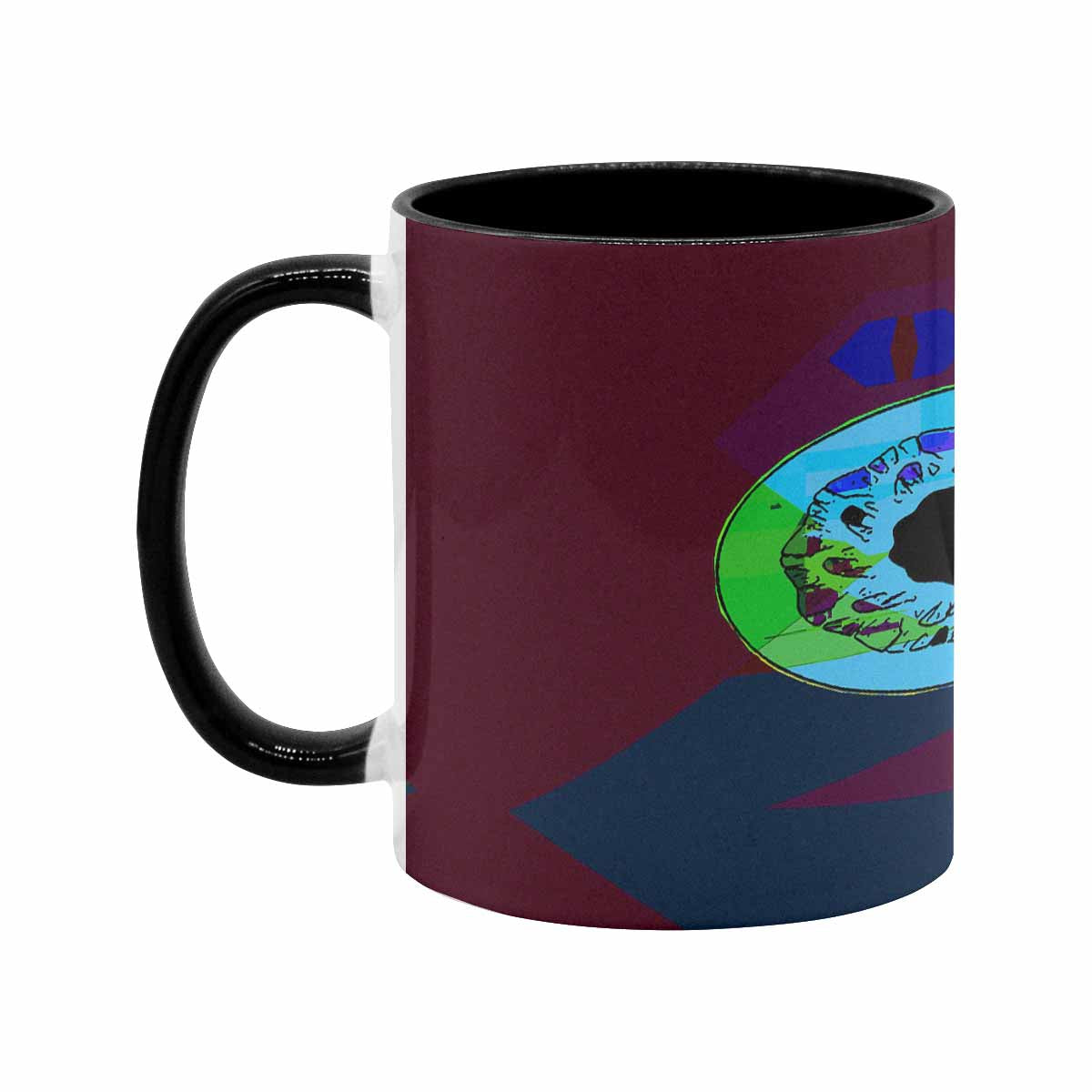 Coffee Mug, tea cup, black core, abstract, design 135