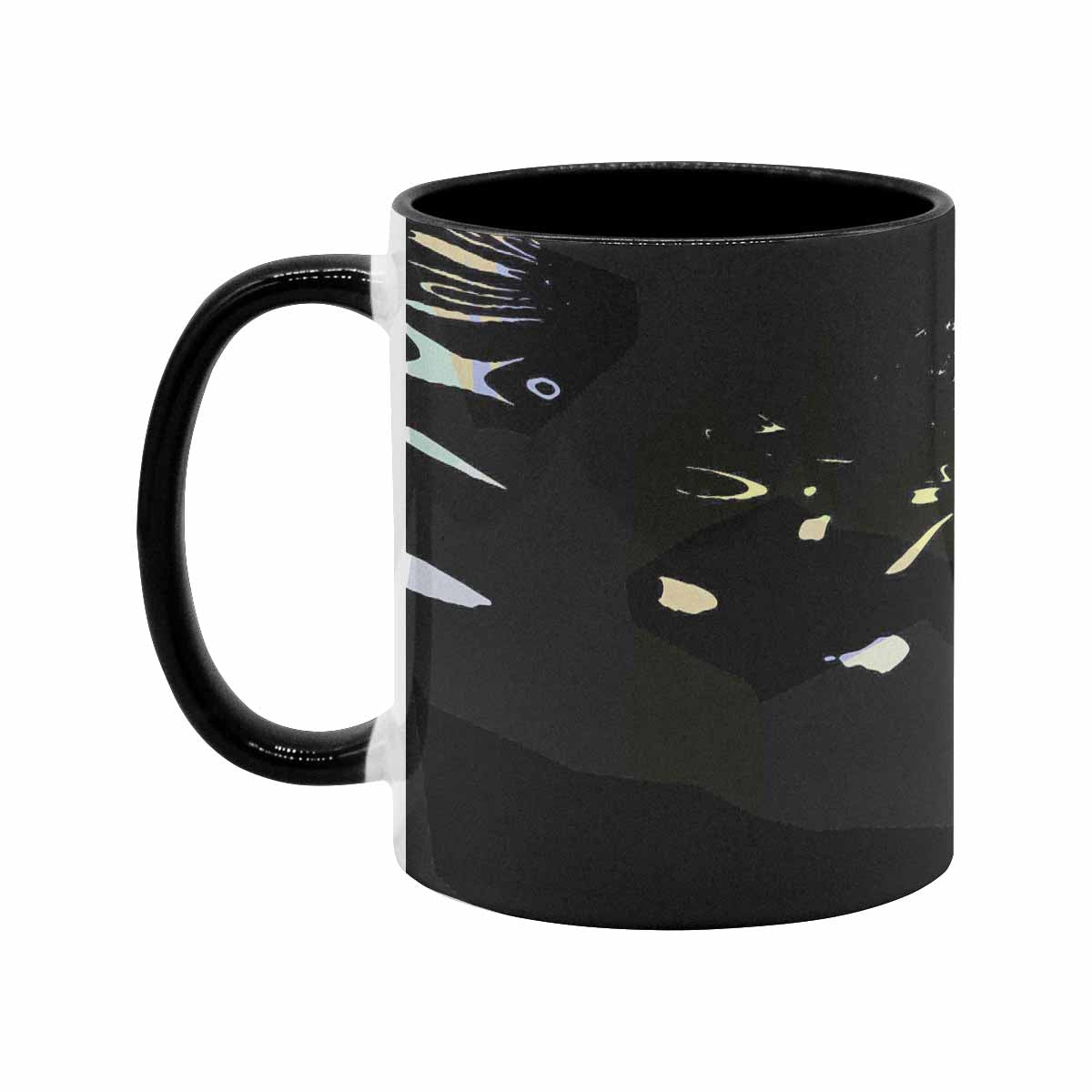 Coffee Mug, tea cup, black core, abstract, design 73