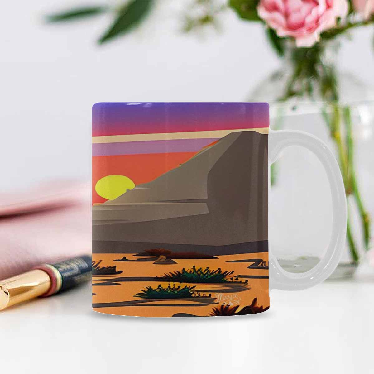 Coffee Mug, tea cup, desert scene, design 39