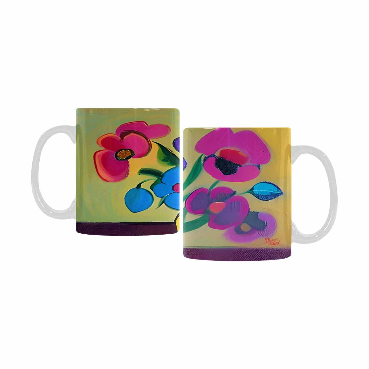 Quality Mug, coffee mug, tea cup, Bright florals, Set 1, Design 67