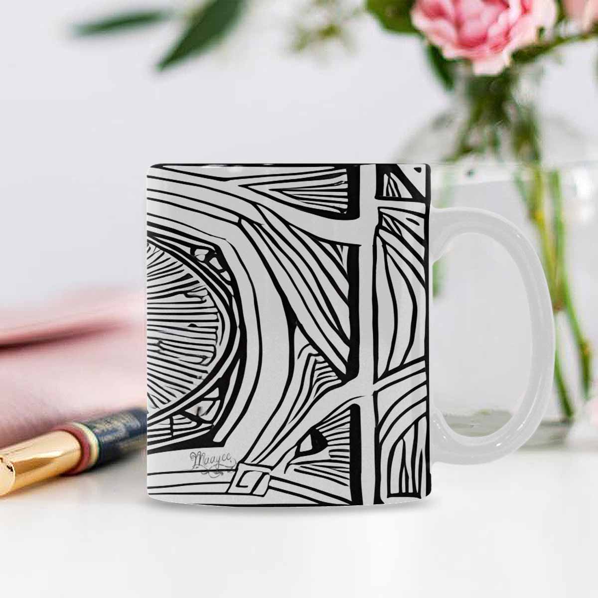 Quality Mug, coffee mug, tea cup, B & W Abstract, Set 1, design 51