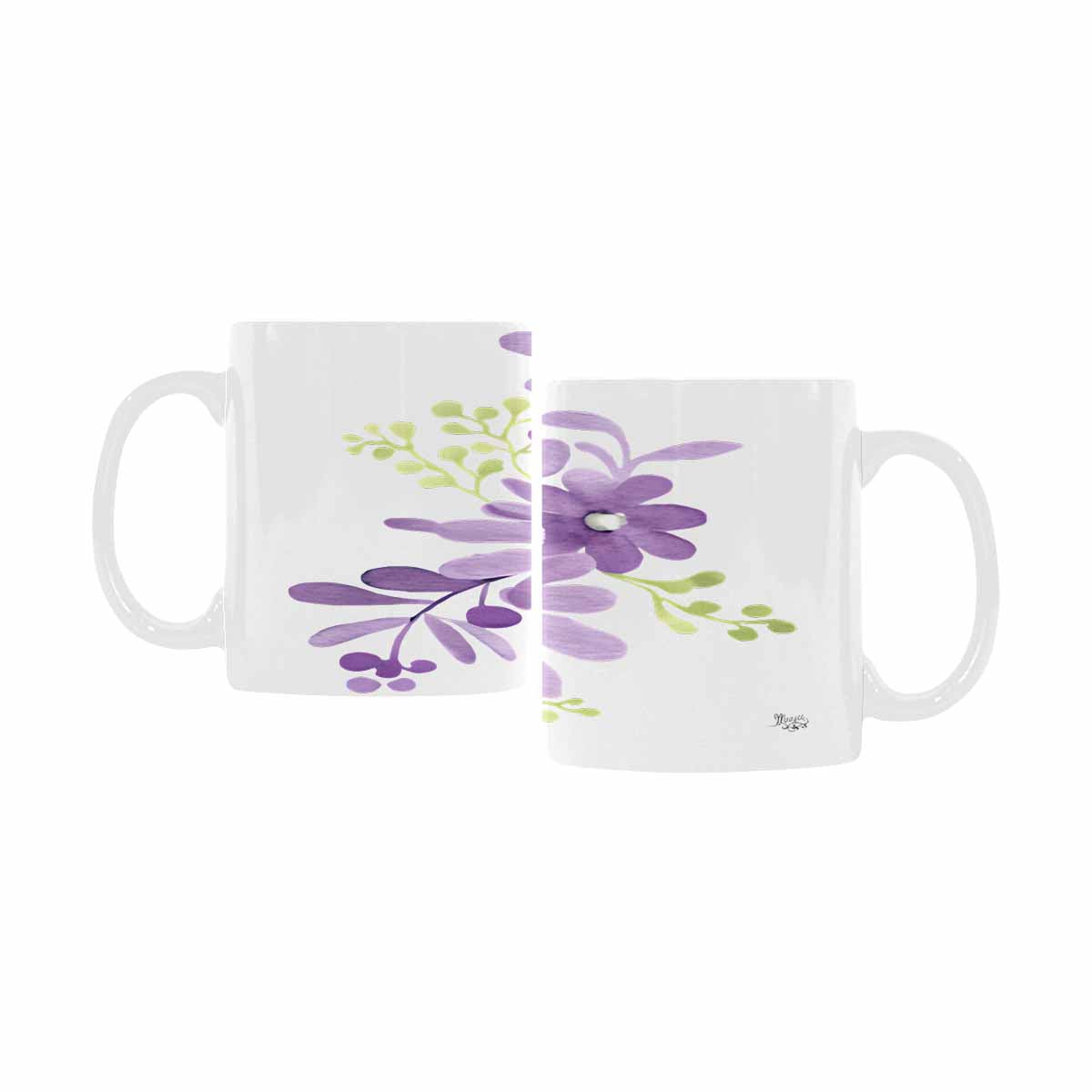 USA made Quality Mug, coffee mug, tea cup, Bright florals, Set 2, design 26