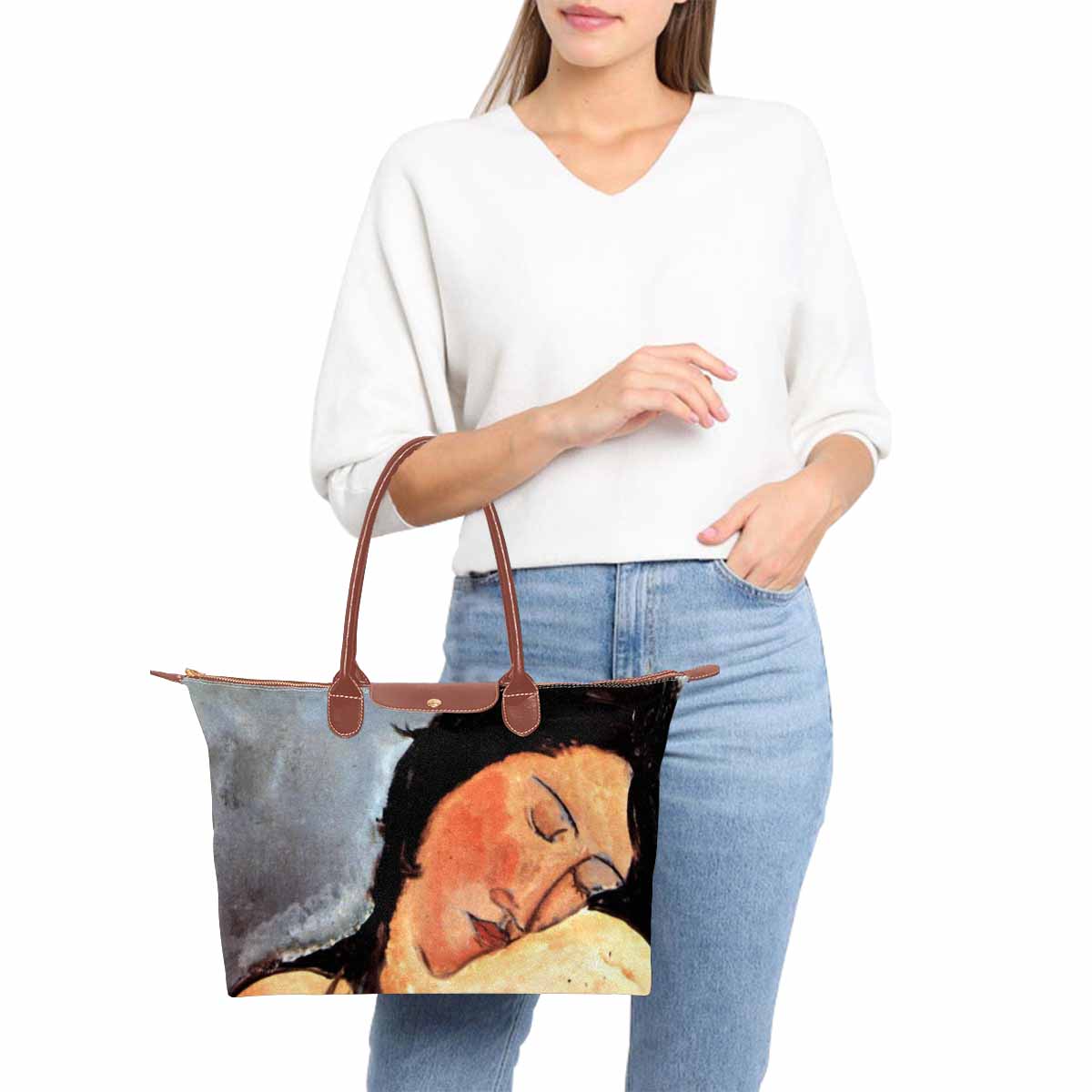 Classic handbag, Modigliani design, choice of 2 colors, Nude female