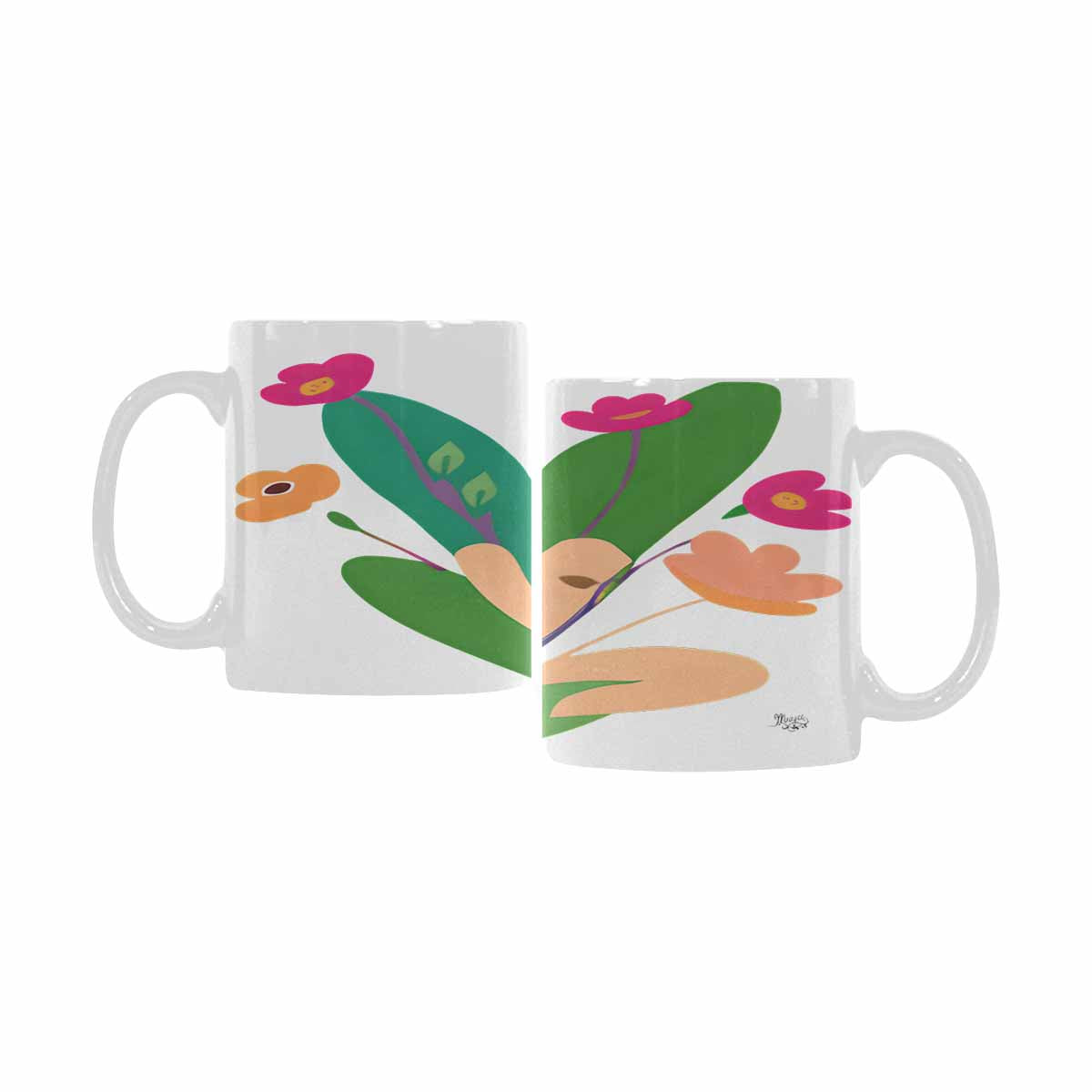 Quality Mug, coffee mug, tea cup, Bright florals, Set 2, design 63