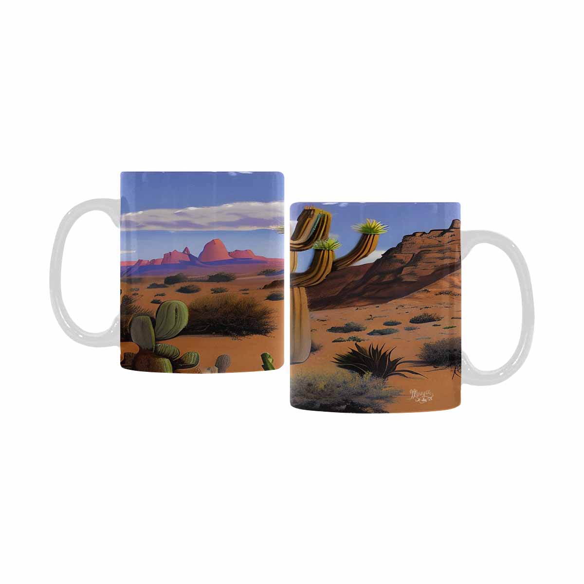 Coffee Mug, tea cup, desert scene, design 11