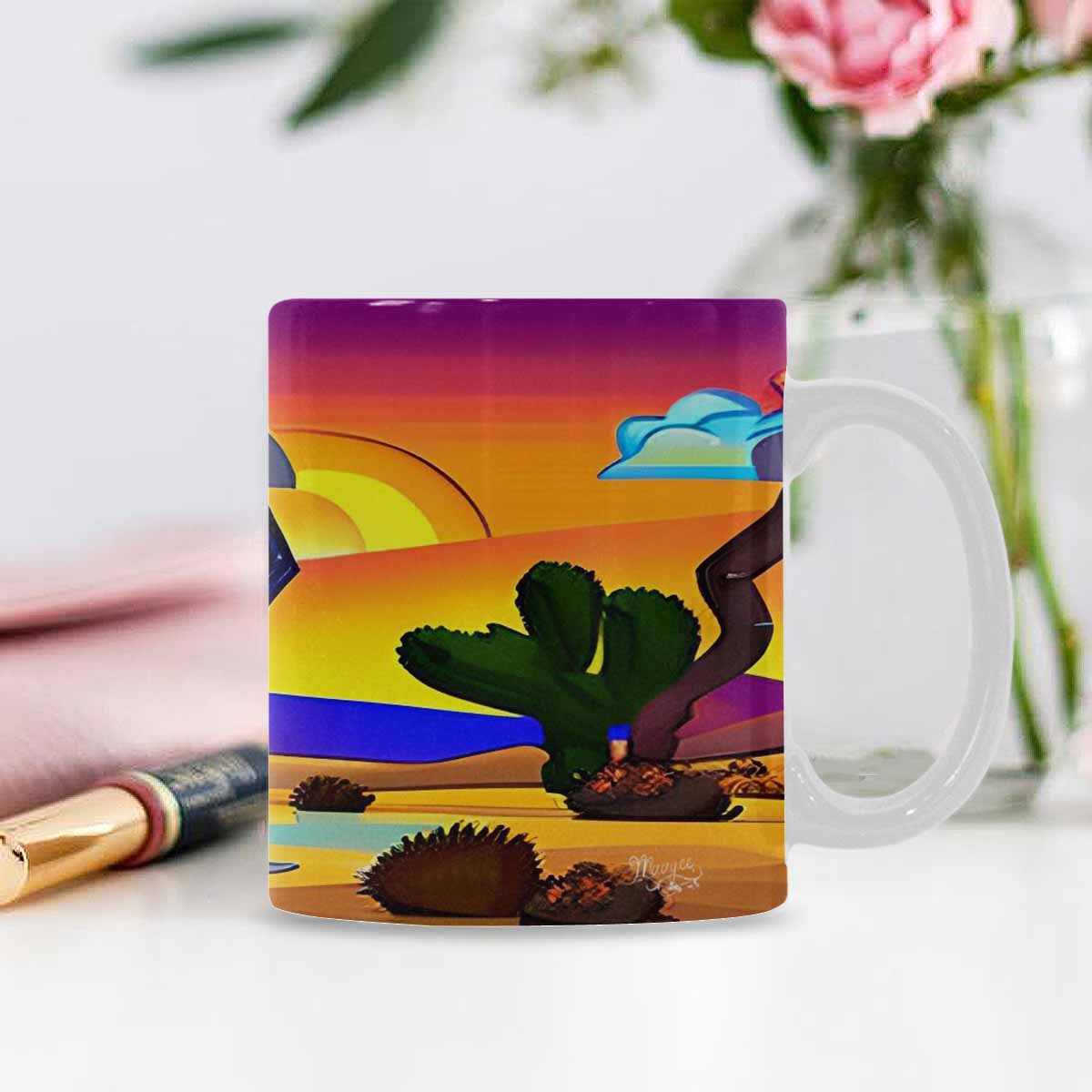 Coffee Mug, tea cup, desert scene, design 60