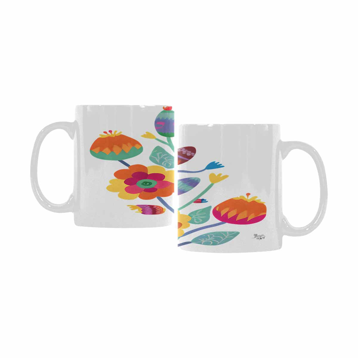 Quality Mug, coffee mug, tea cup, Bright florals, Set 2, design 55