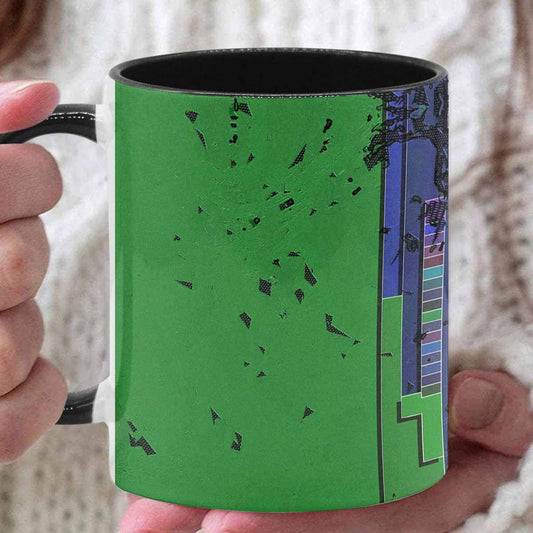 Coffee Mug, tea cup, black core, abstract, design 41