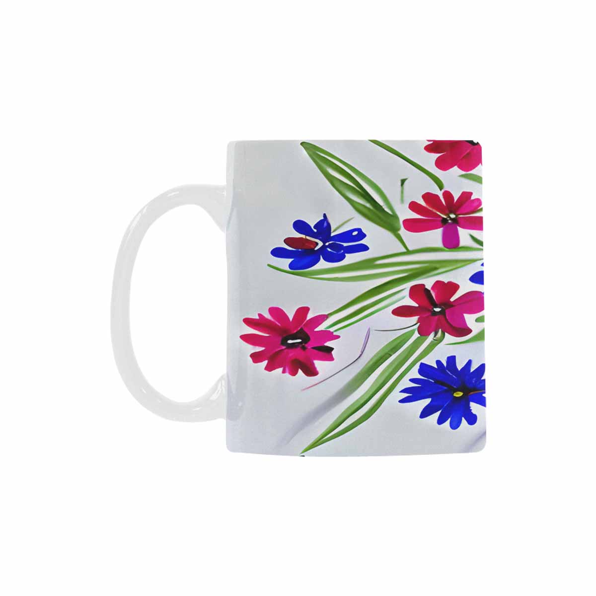 USA made Quality Mug, coffee mug, tea cup, Bright florals, Set 1, Design 112