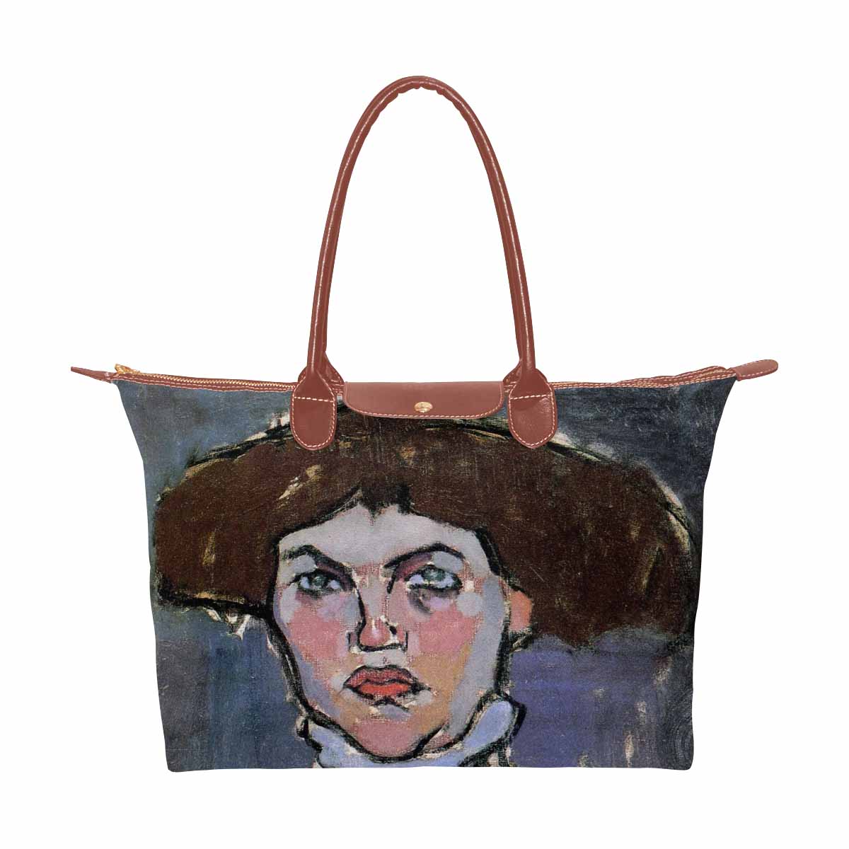 Classic handbag, Modigliani design, choice of 2 colors, Head of a young woman