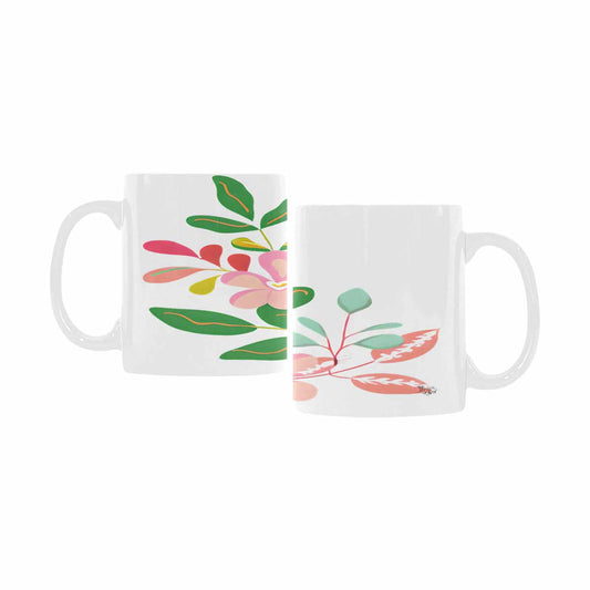 USA made Quality Mug, coffee mug, tea cup, Bright florals, Set 2, design 65