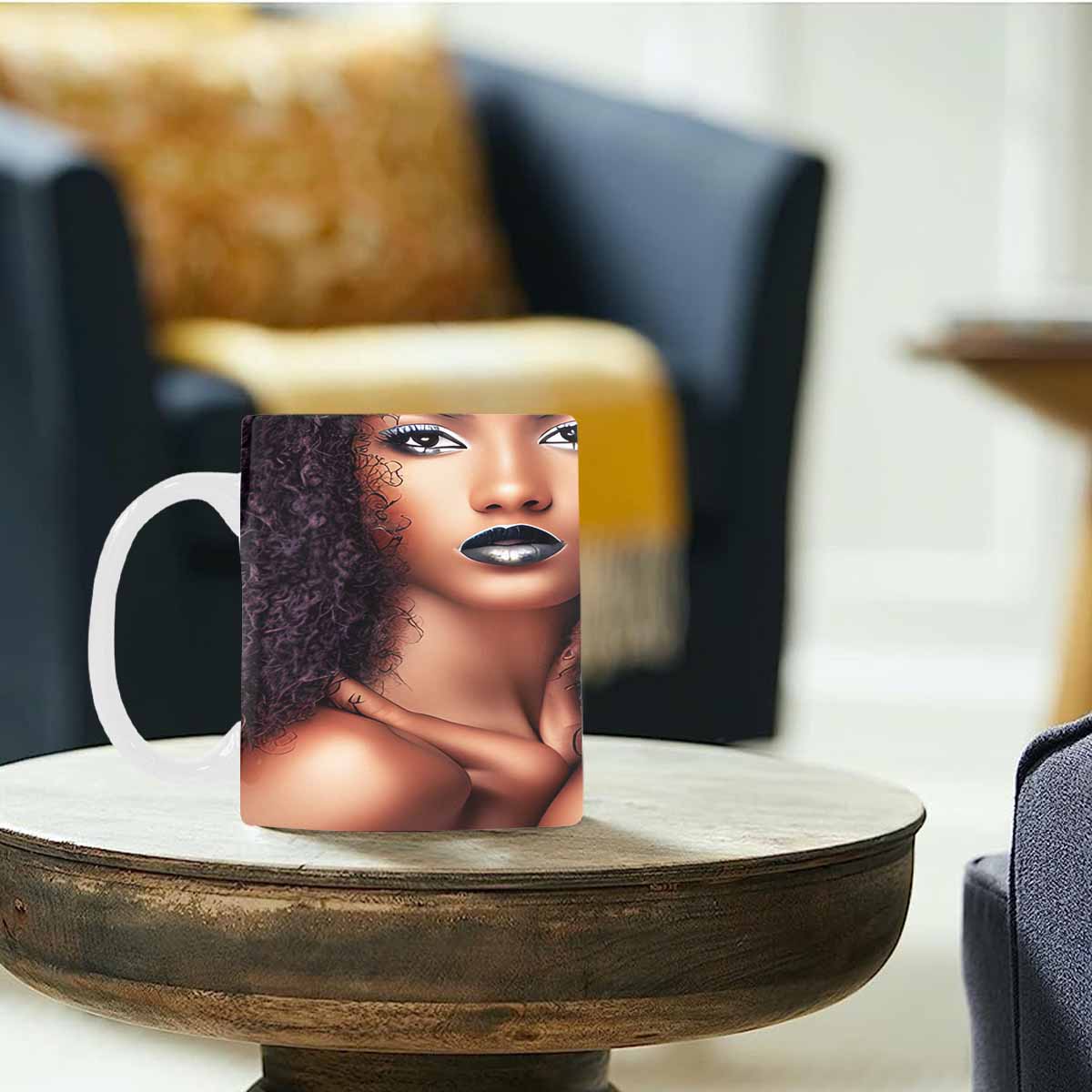 Quality Mug, coffee mug, tea cup, Black Faces, Set 1, design 28