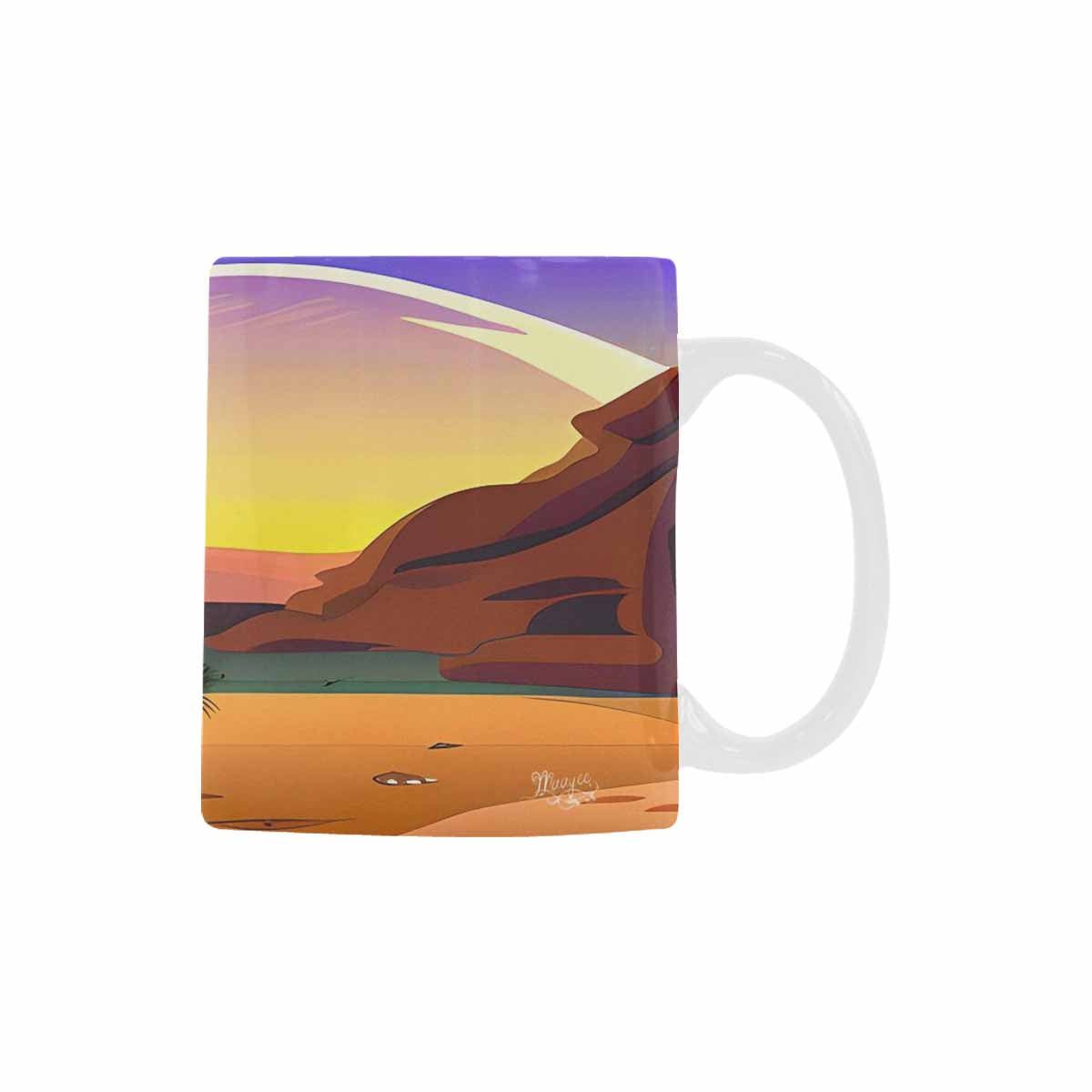 Coffee Mug, tea cup, desert scene, design 68