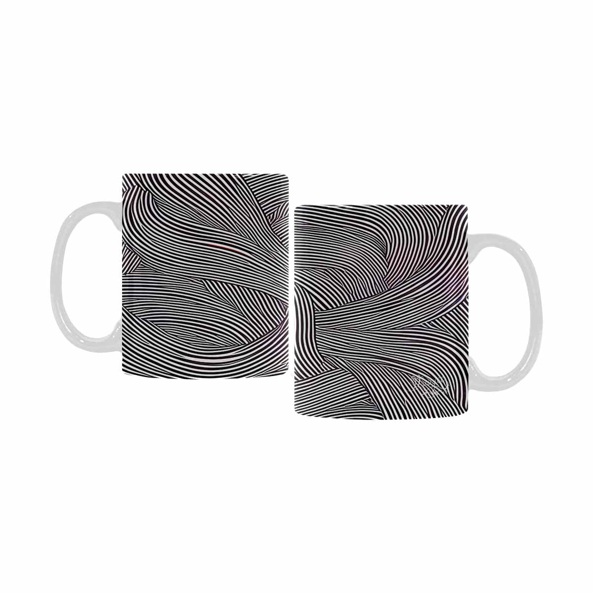 Quality Mug, coffee mug, tea cup, B & W Abstract, Set 1, design 25