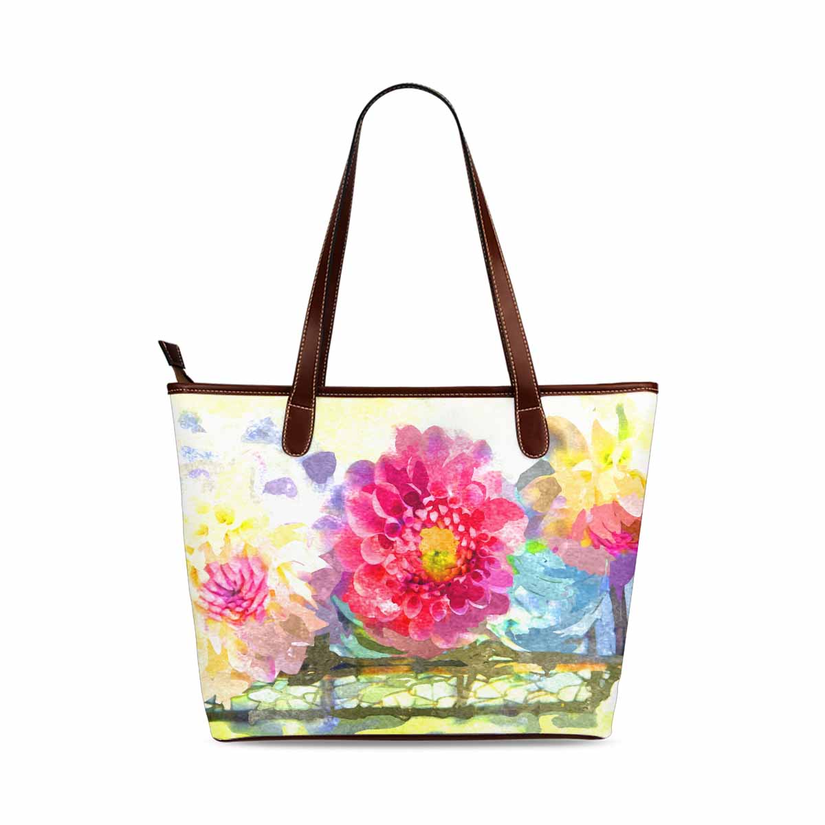 Classic Fabric handbag, watercolor floral, design 60