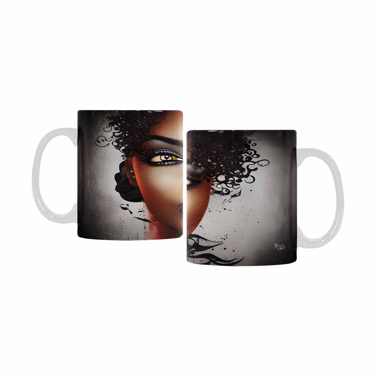 Quality Mug, coffee mug, tea cup, Black Faces, Set 1, design 53