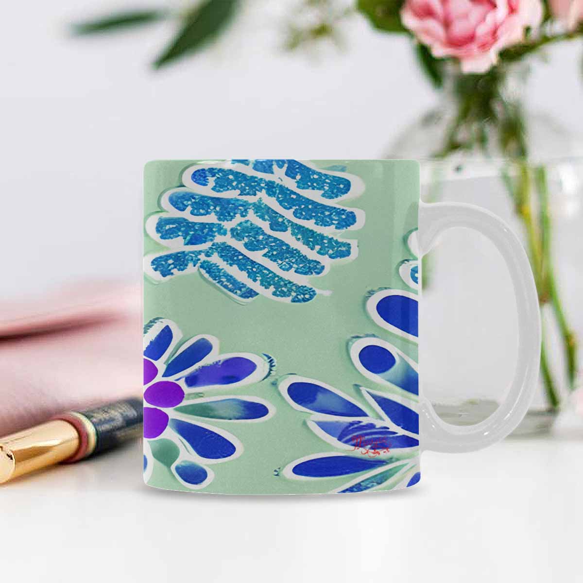 Quality Mug, coffee mug, tea cup, Bright florals, Set 1, Design 126