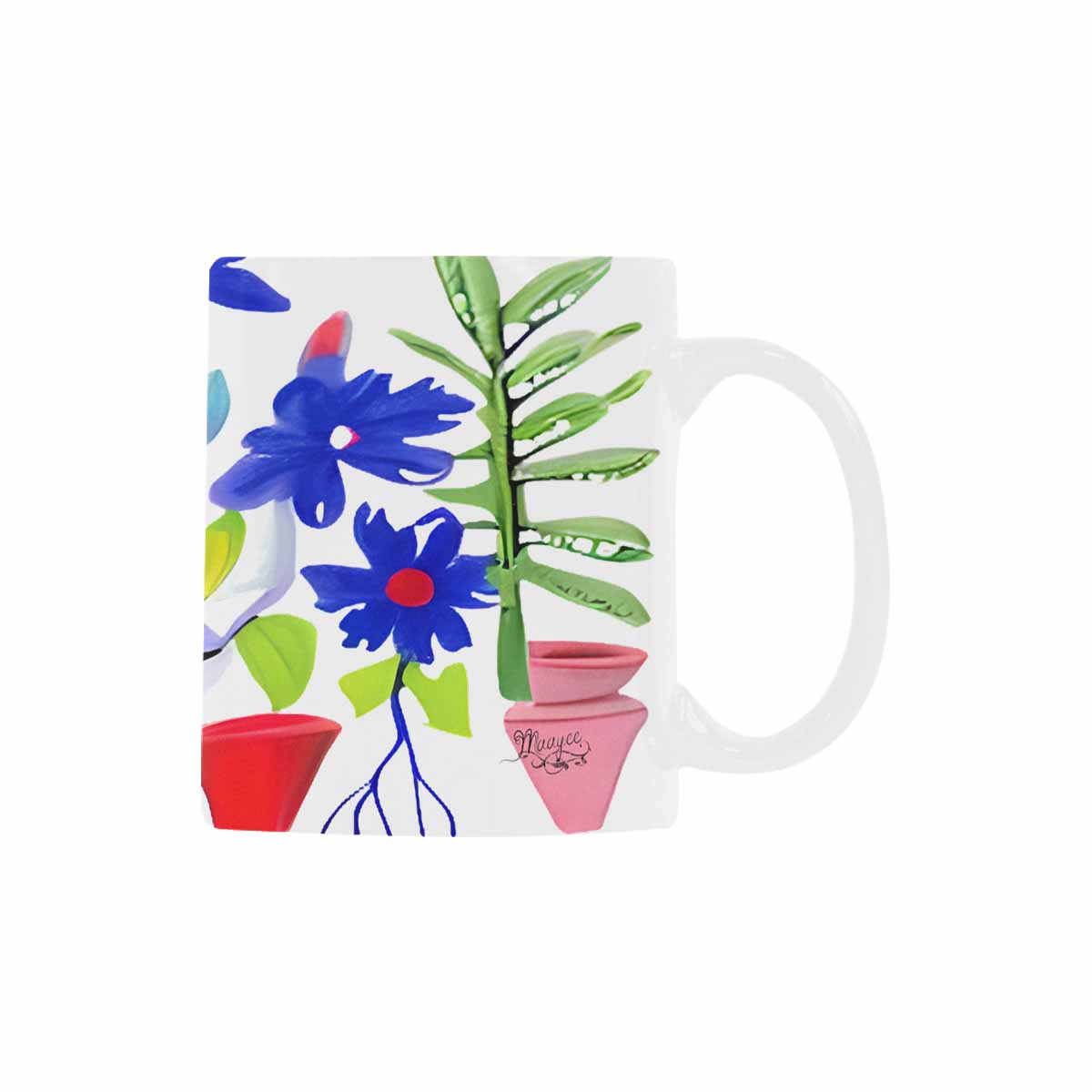 USA made Quality Mug, coffee mug, tea cup, Bright florals, Set 1A, Design 113