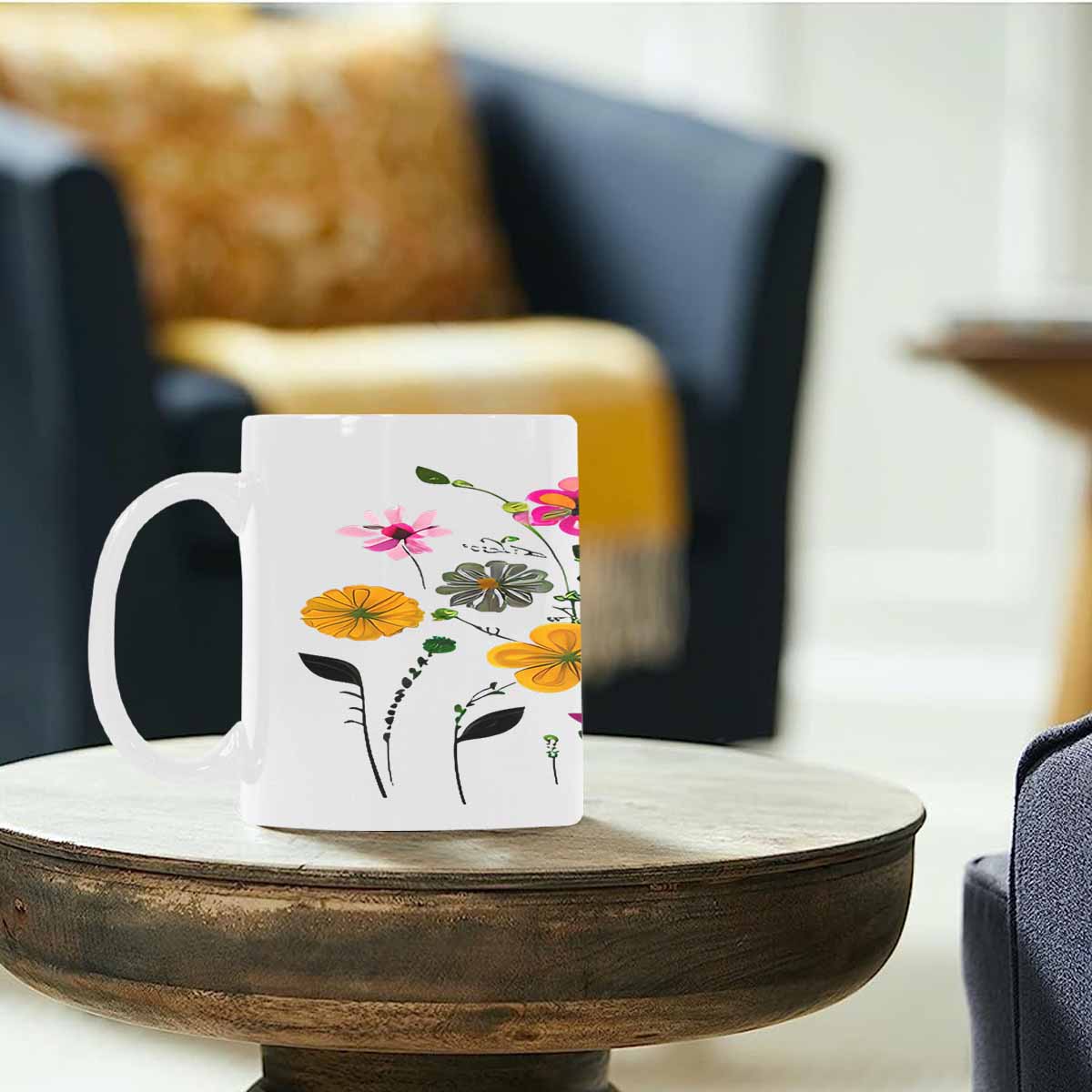 Quality Mug, coffee mug, tea cup, Bright florals, Set 2, design 77