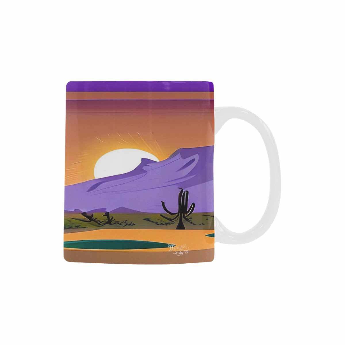 Coffee Mug, tea cup, desert scene, design 95