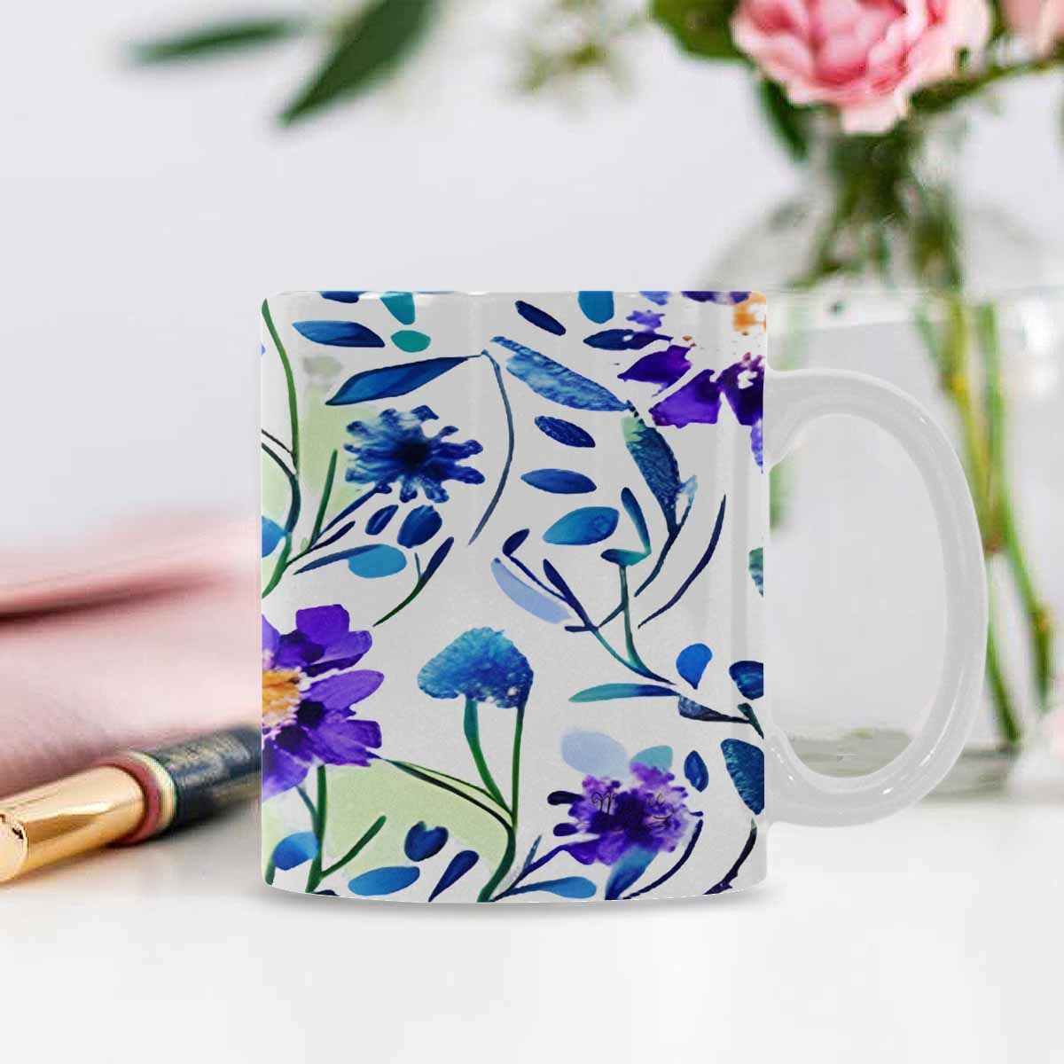 Quality Mug, coffee mug, tea cup, Bright florals, Set 1A, Design 28