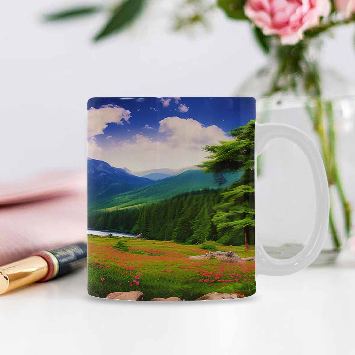 Rivers & Mountains Landscape mugs, set 1 design 20