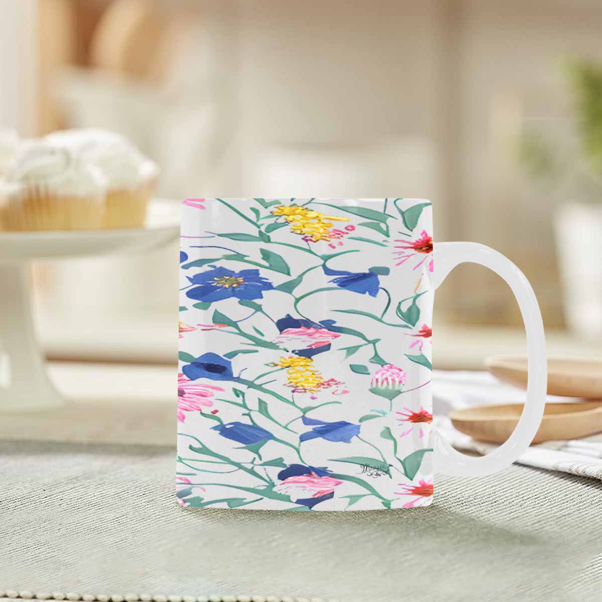 Quality Mug, coffee mug, tea cup, Bright florals, Set 2, design 32