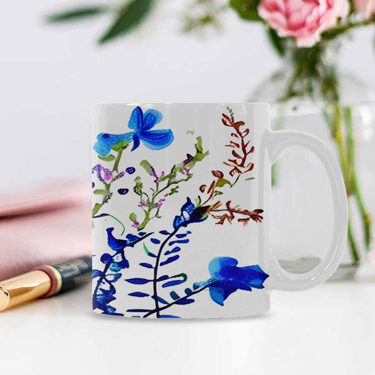 Quality Mug, coffee mug, tea cup, Bright florals, Set 1A, Design 18