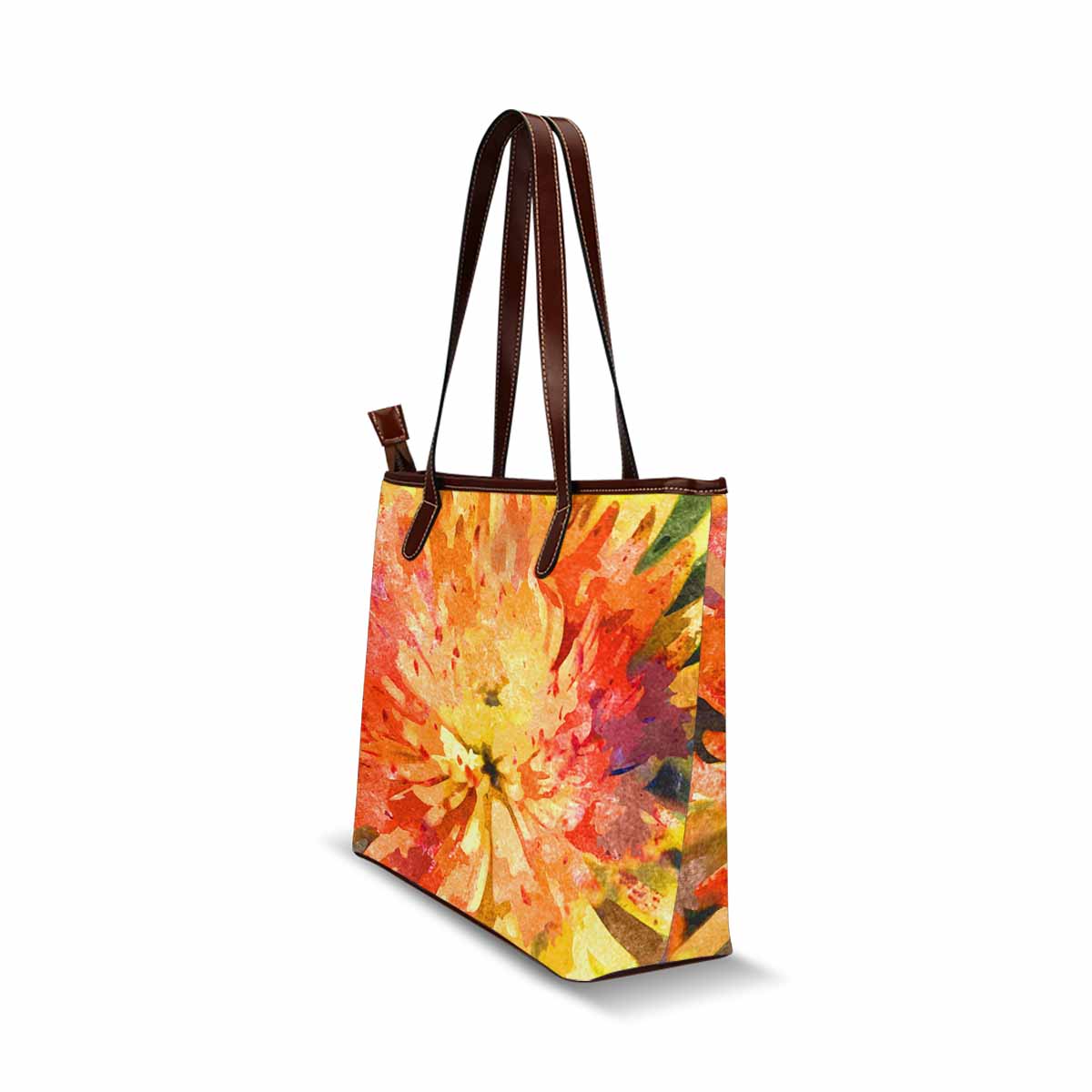 Classic Fabric handbag, watercolor floral, design 44