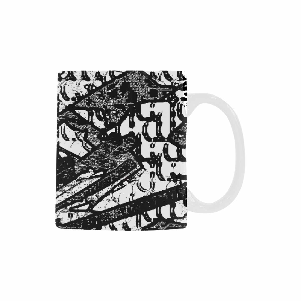 Quality Mug, coffee mug, tea cup, B & W Abstract, Set 1, design 4