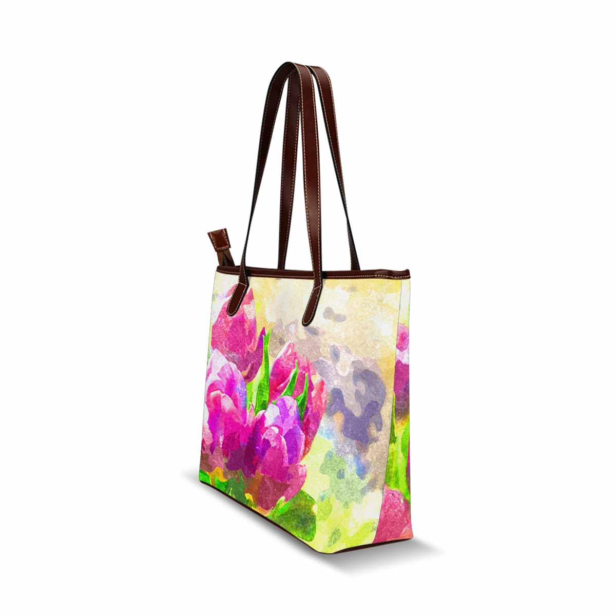 Classic Fabric handbag, watercolor floral, design 258