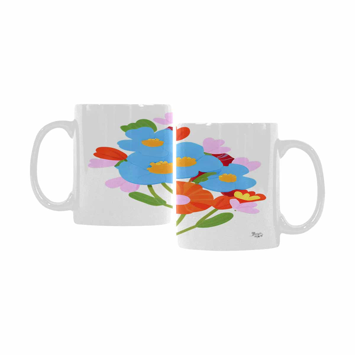 Quality Mug, coffee mug, tea cup, Bright florals, Set 2, design 11