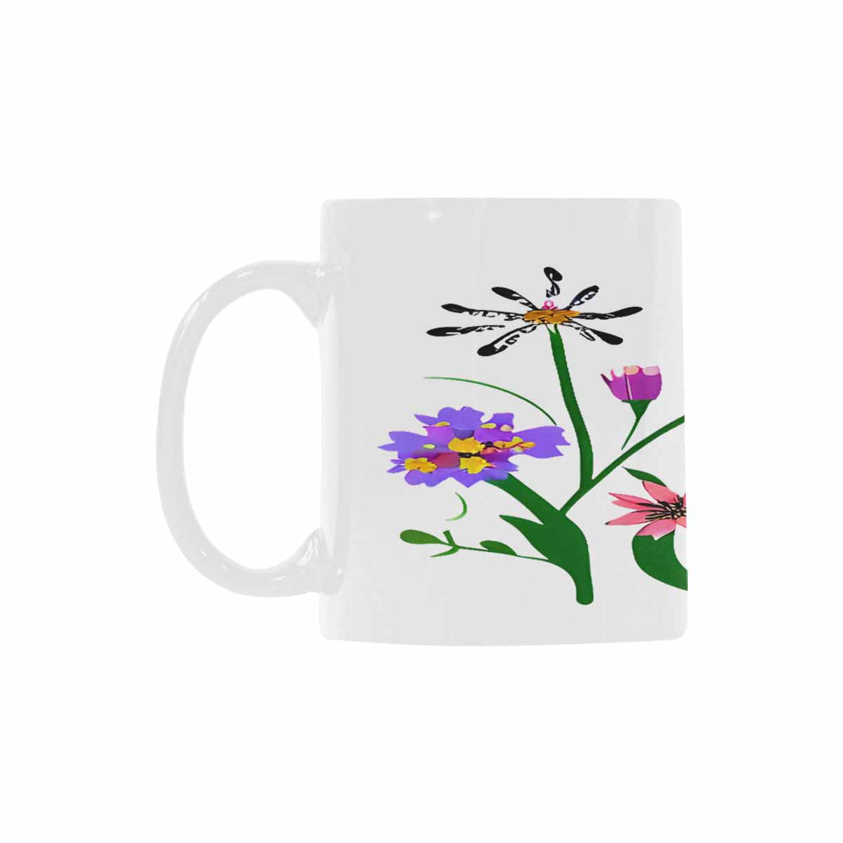 USA made Quality Mug, coffee mug, tea cup, Bright florals, Set 2, design 92