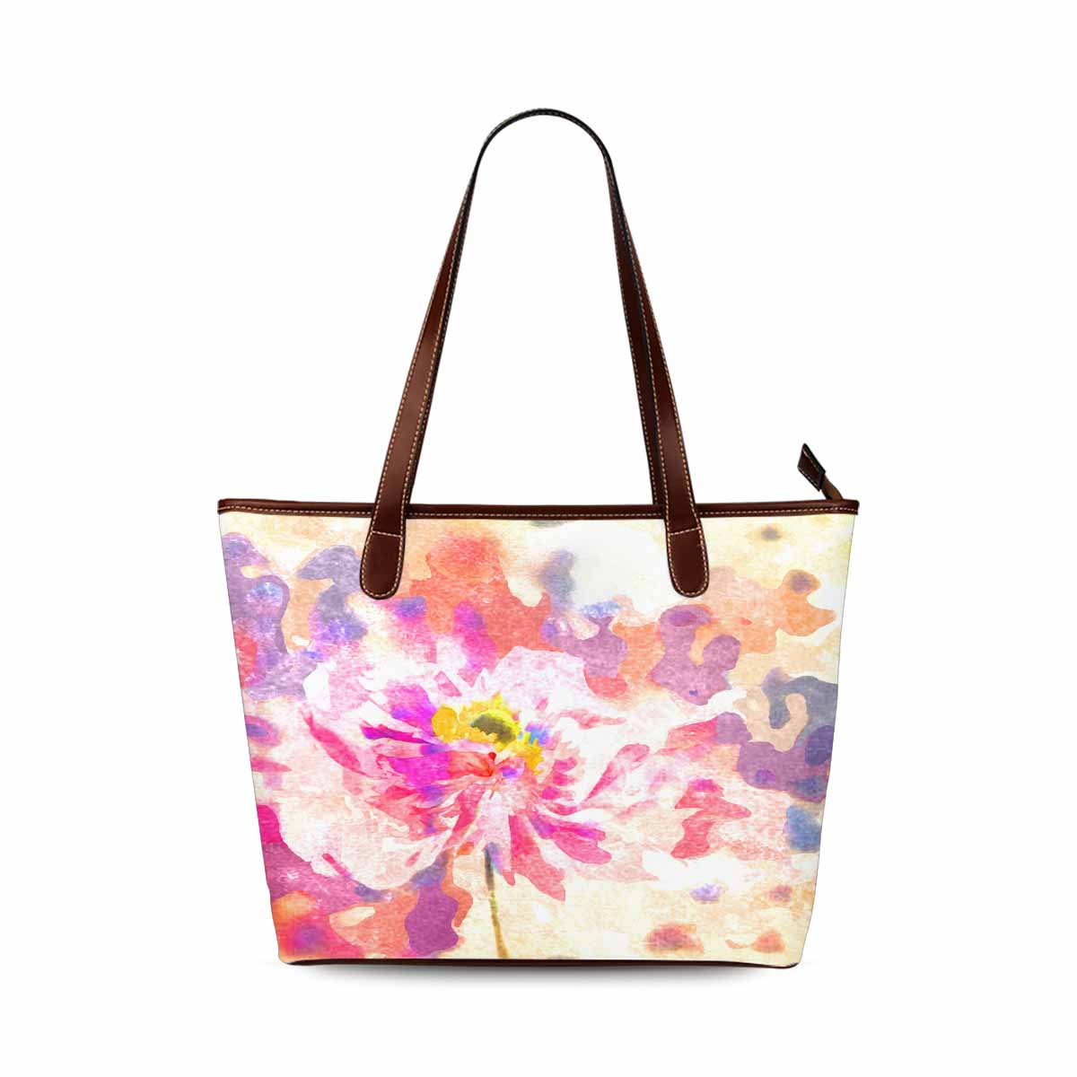 Classic Fabric handbag, watercolor floral, design 1