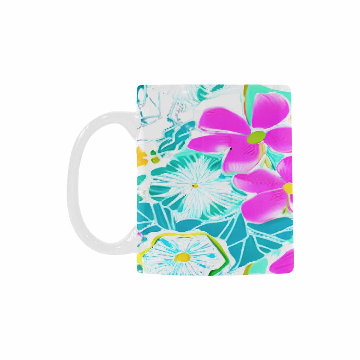 USA made Quality Mug, coffee mug, tea cup, Bright florals, Set 1A, Design 131