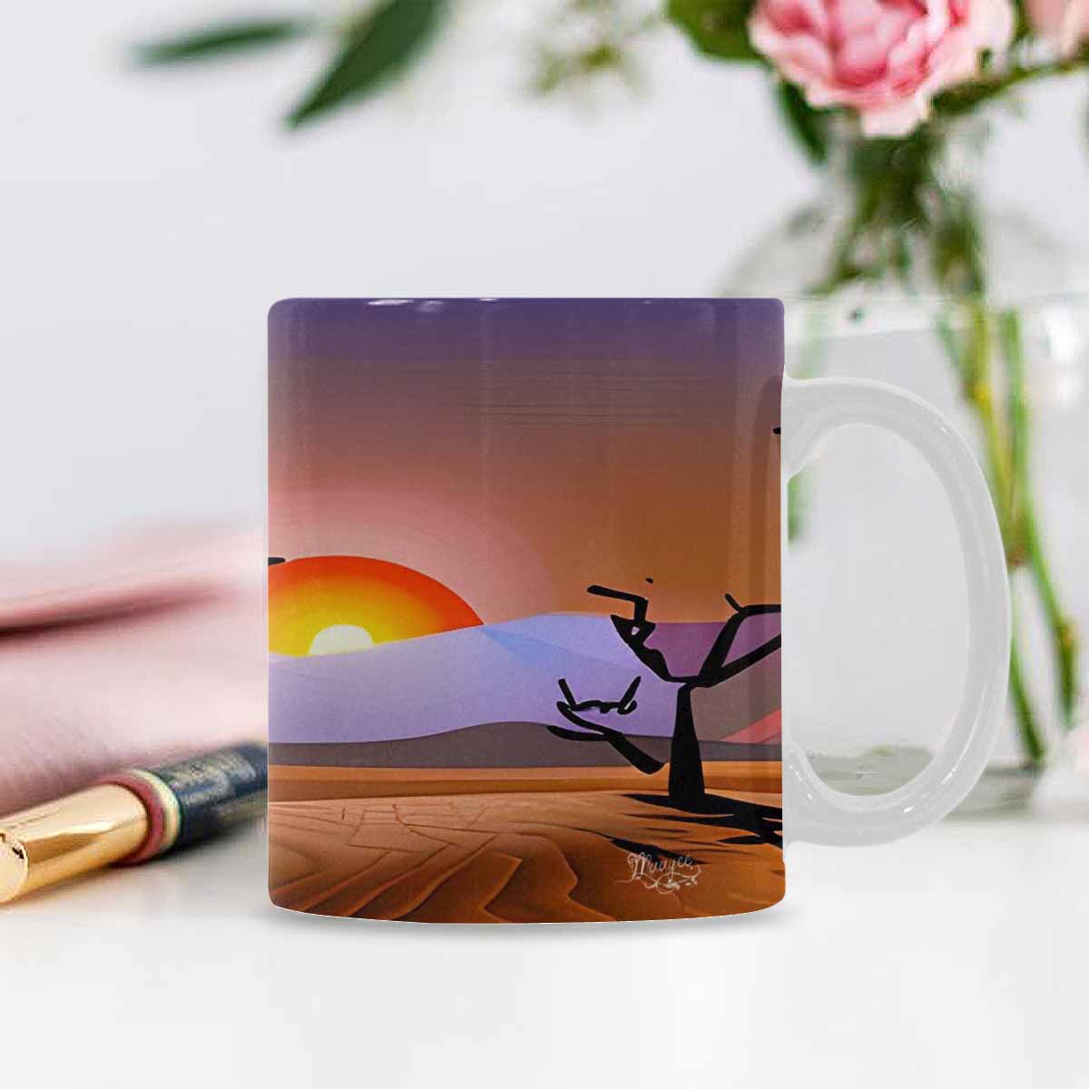 Coffee Mug, tea cup, desert scene, design 67