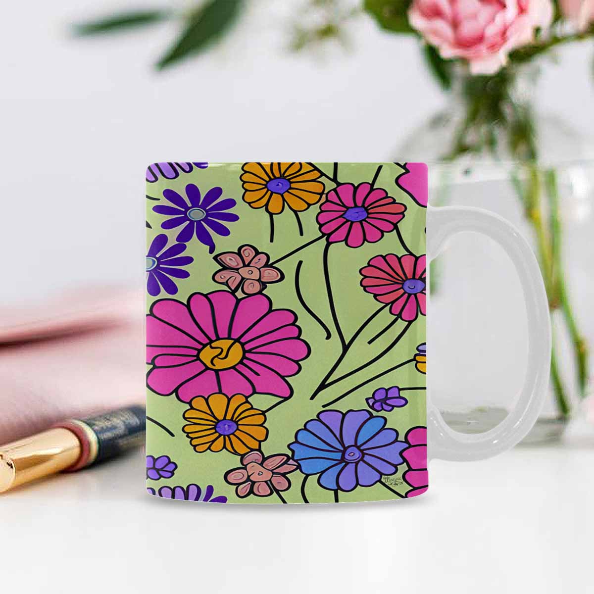 Quality Mug, coffee mug, tea cup, Set 1, Mixed Floral design 3