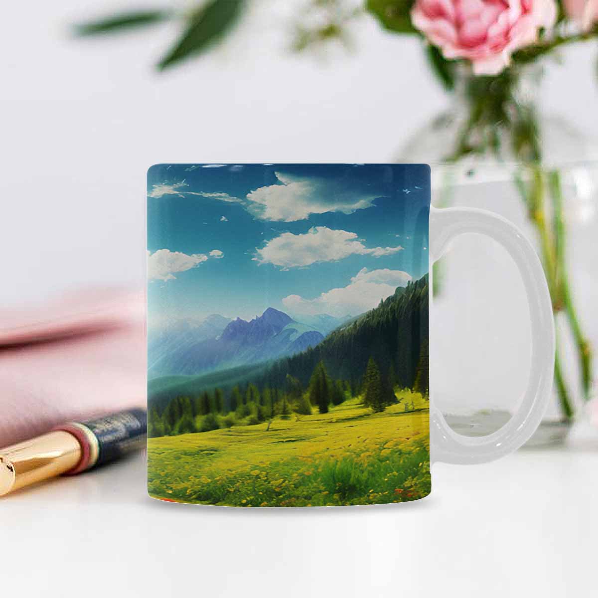 Rivers & Mountains Landscape mugs, set 1 design 27