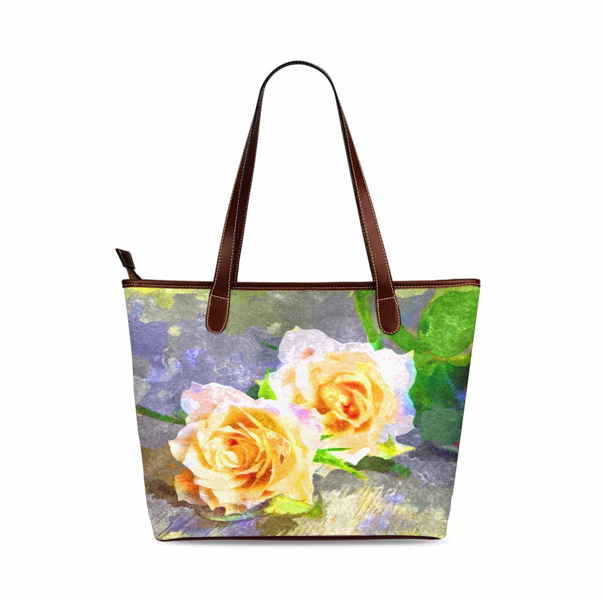 Classic Fabric handbag, watercolor floral, design 229