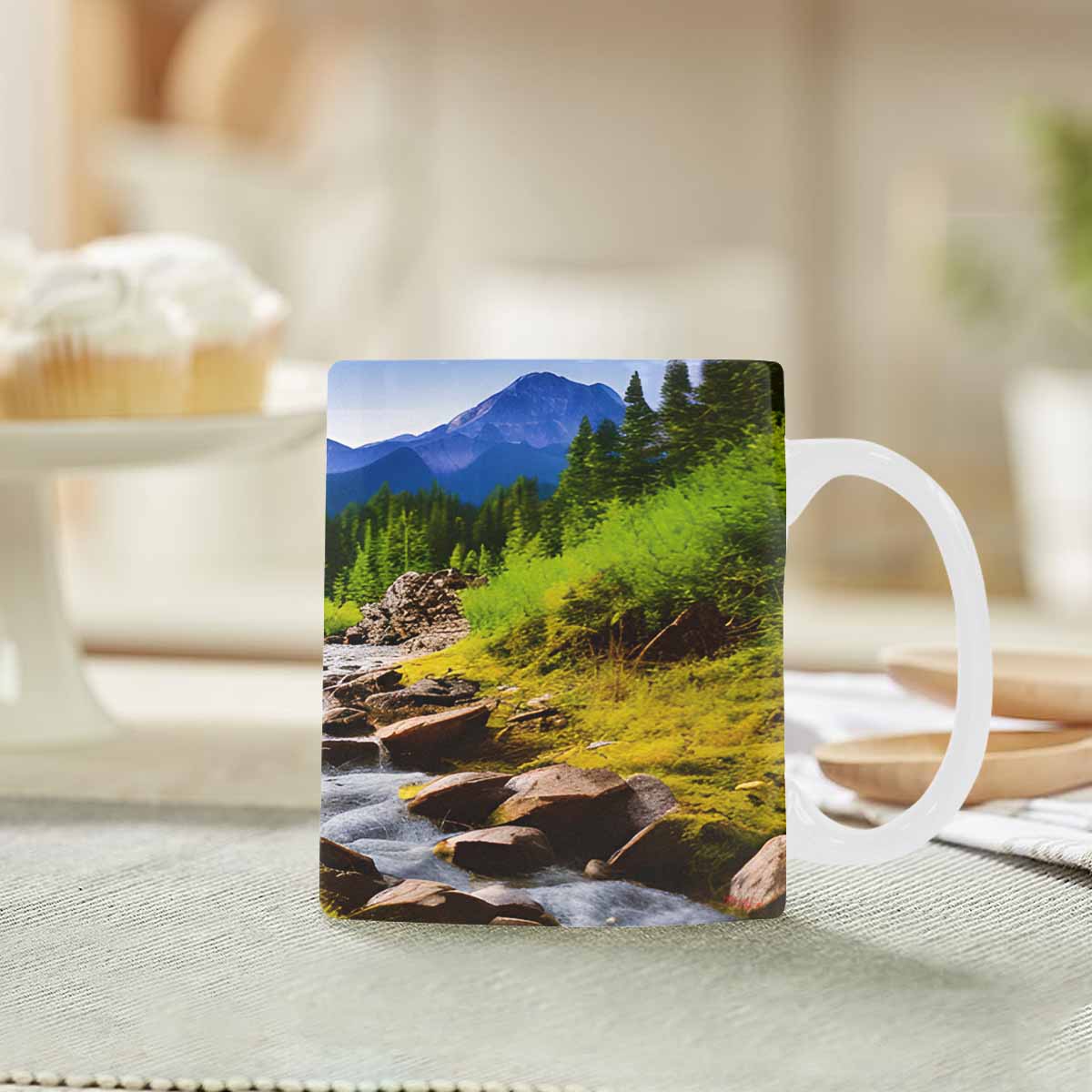 Rivers & Mountains Landscape mugs, set 1 design 2